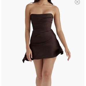 House of CB Jasmine Strapless Satin Corset Dress